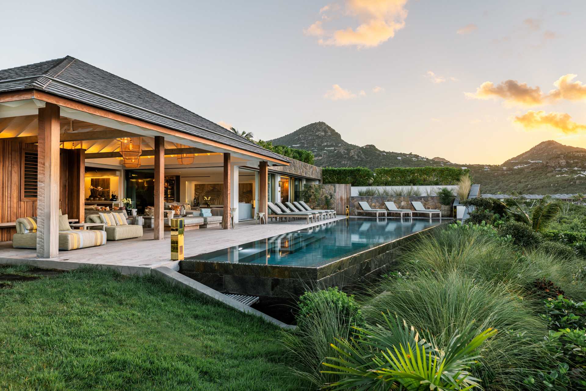 pool deck evening